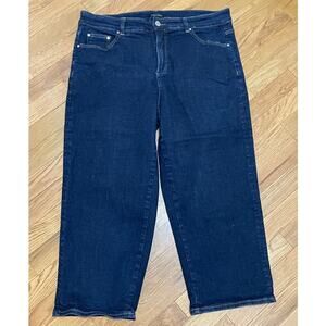Universal Standard Dark Wash Wide Straight Leg Ankle Cropped Denim Jeans Size 16